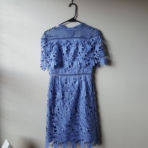Chi Chi London lacey floral blue dress